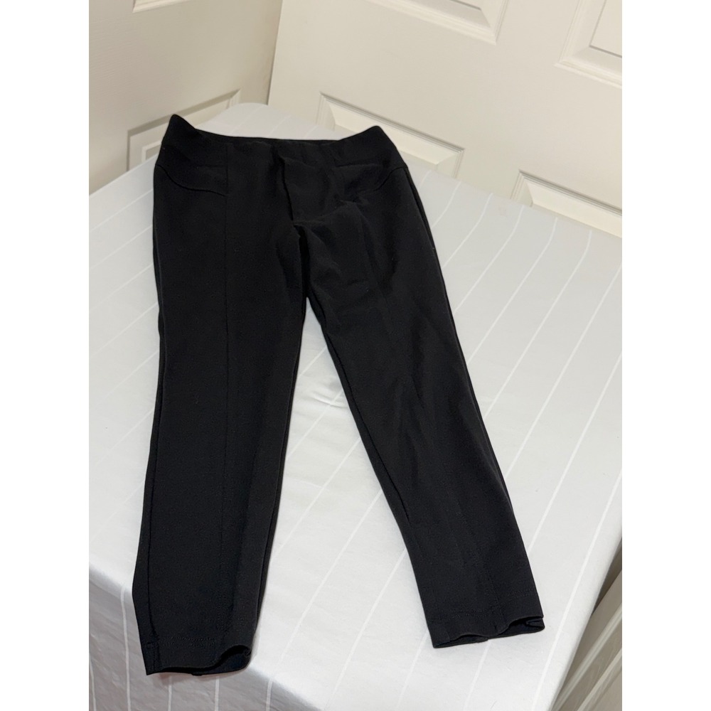 Free People Black Skinny Seamed Trousers Stretch Pull On Pants Size 10